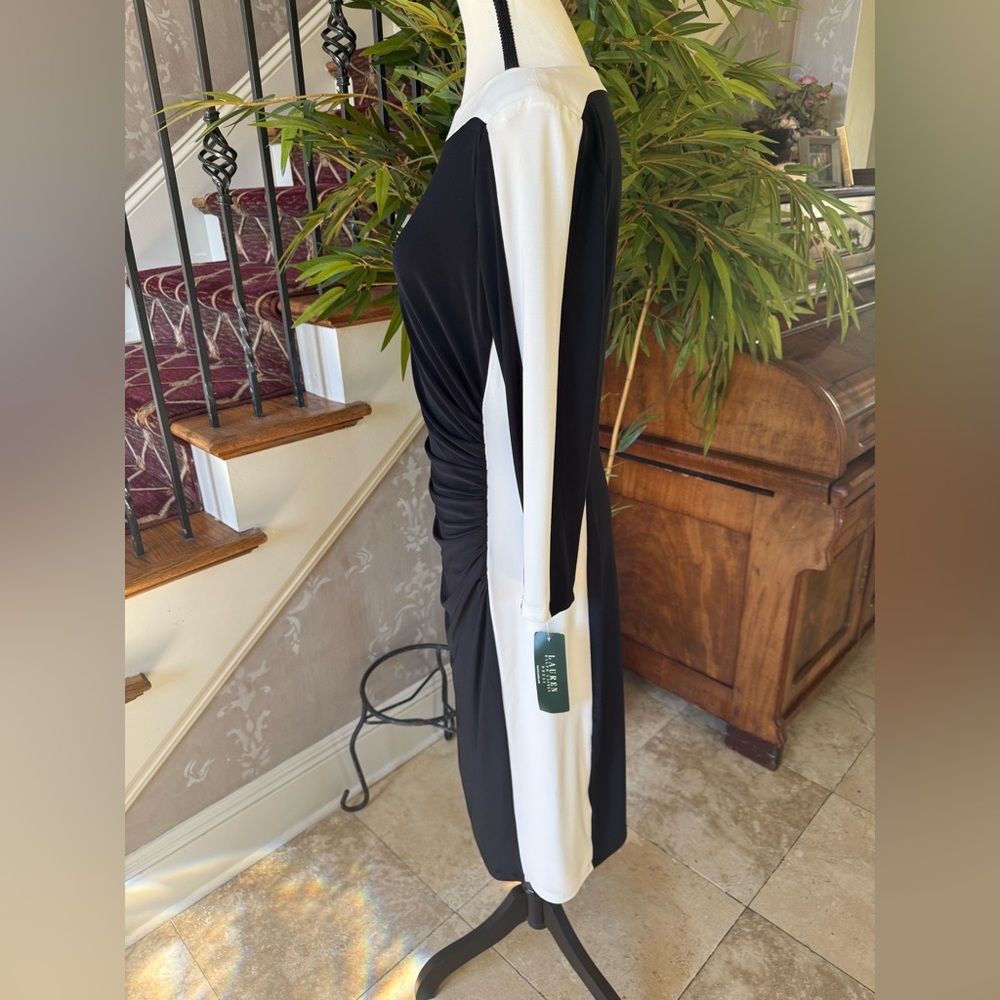 RALPH LAUREN ladies color NWT size 10 dress black and white color block - Picture 7 of 16